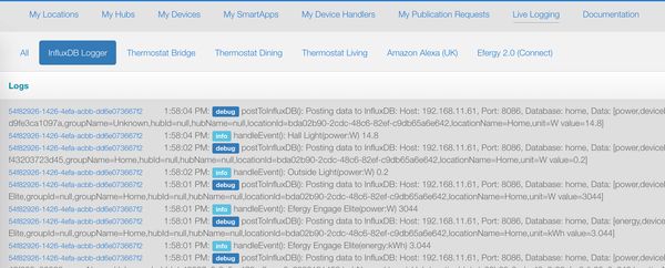 Viewing Live Logs in SmartThings.