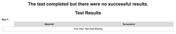 hero image for post WebPageTest Private - 'no successful results'