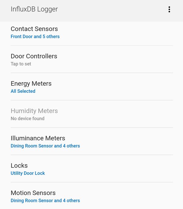 Selecting Devices to Log.